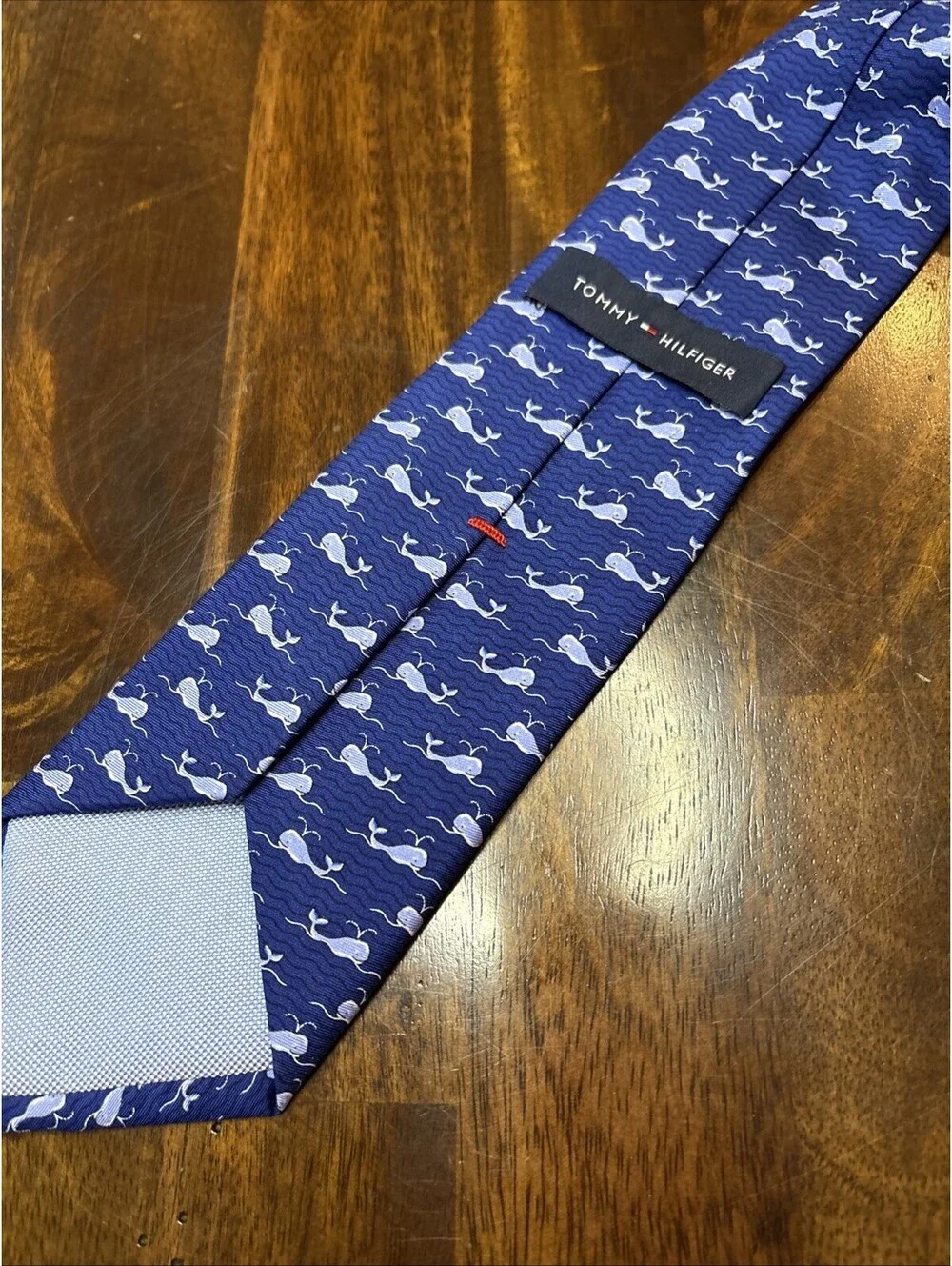 Tommy Hilfiger Blue Whale Silk Business Casual Career Necktie Men's One Size
